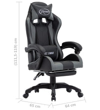 Gaming-Stuhl mit Fußstütze Grau und Schwarz Kunstleder