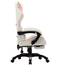 Gaming-Stuhl mit Fußstütze Rosa und Weiß Kunstleder