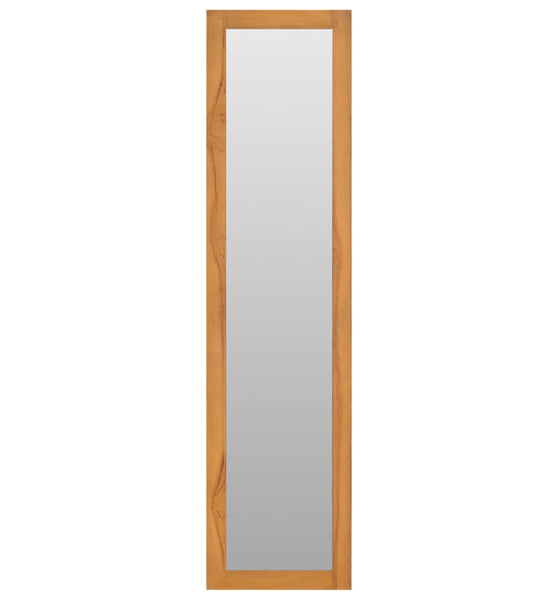 Wandspiegel mit Regalen 30×30×120 cm Teak Massivholz