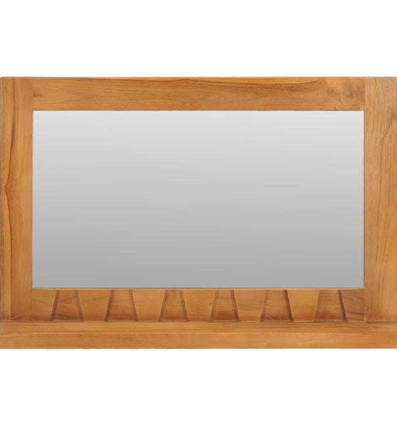 Wandspiegel mit Regal 60×12×40 cm Teak Massivholz
