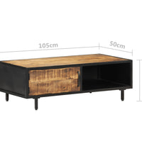 Couchtisch 105x50x35 cm Raues Mangoholz
