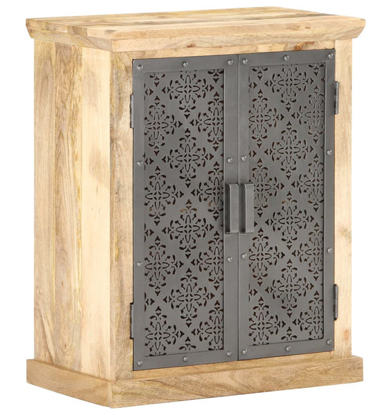 Sideboard mit Stahltüren 60x35x75 cm Mango Massivholz