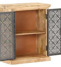 Sideboard mit Stahltüren 60x35x75 cm Mango Massivholz