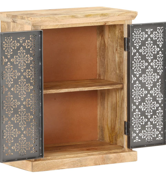 Sideboard mit Stahltüren 60x35x75 cm Mango Massivholz