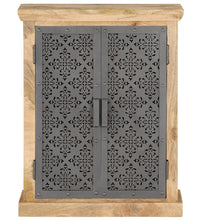 Sideboard mit Stahltüren 60x35x75 cm Mango Massivholz