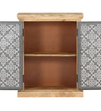 Sideboard mit Stahltüren 60x35x75 cm Mango Massivholz