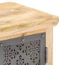 Sideboard mit Stahltüren 60x35x75 cm Mango Massivholz
