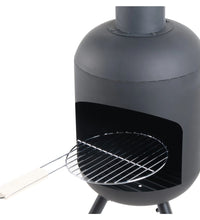 RedFire Gartenkamin mit BBQ-Grill Fuego Groß Schwarz