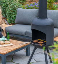 RedFire Gartenkamin mit BBQ-Grill Fuego Groß Schwarz