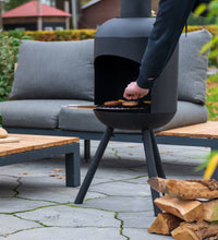 RedFire Gartenkamin mit BBQ-Grill Fuego Groß Schwarz