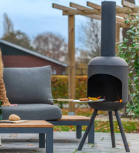 RedFire Gartenkamin mit BBQ-Grill Fuego Groß Schwarz