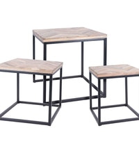 3-tlg. Beistelltisch-Set Teak