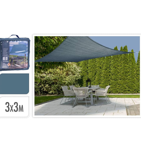 ProGarden Sonnensegel 3x3 m Blau Quadratisch