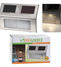 ProGarden 4-tlg. LED-Gartenleuchten-Set Solar Edelstahl