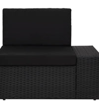 5-tlg. Garten-Lounge-Set Poly Rattan Schwarz