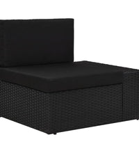 8-tlg. Garten-Lounge-Set Poly Rattan Schwarz