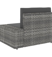 5-tlg. Garten-Lounge-Set Poly Rattan Grau