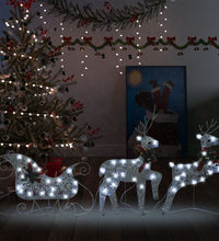 Weihnachtsdeko Rentier & Schlitten 60 LEDs Outdoor Silbern