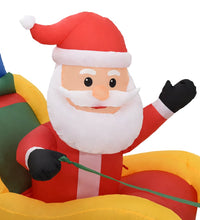 Aufblasbarer Weihnachtsmann mit Rentieren LED 490 cm