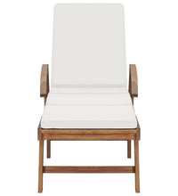 Sonnenliegen mit Auflagen 2 Stk. Massivholz Teak Creme