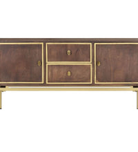 Sideboard 120x29x60 cm Massivholz Mango