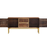 Sideboard 120x29x60 cm Massivholz Mango