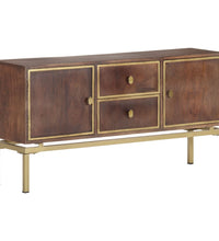 Sideboard 120x29x60 cm Massivholz Mango