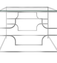 Couchtisch Silbern 120x60x45 cm Edelstahl und Glas