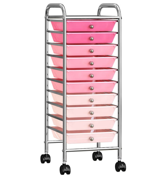 Schubladenwagen mit 10 Schubladen Ombre Rosa Kunststoff