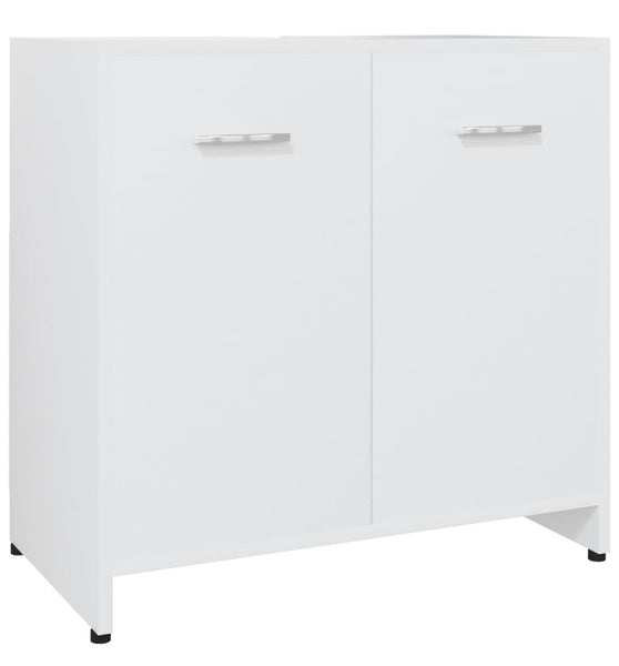 Badezimmerschrank Weiß 60x33x61 cm Holzwerkstoff