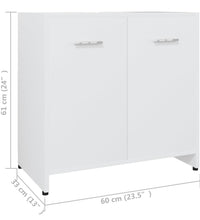 Badezimmerschrank Weiß 60x33x61 cm Holzwerkstoff