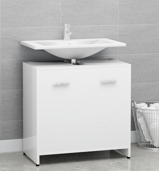 Badezimmerschrank Weiß 60x33x61 cm Holzwerkstoff