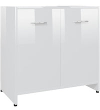 Badezimmerschrank Hochglanz-Weiß 60x33x61 cm Holzwerkstoff