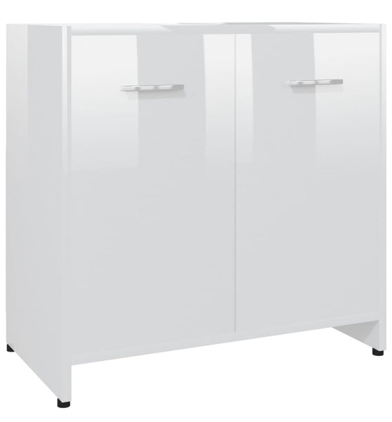 Badezimmerschrank Hochglanz-Weiß 60x33x61 cm Holzwerkstoff