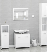 Badezimmerschrank Hochglanz-Weiß 60x33x61 cm Holzwerkstoff