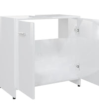 Badezimmerschrank Hochglanz-Weiß 60x33x61 cm Holzwerkstoff