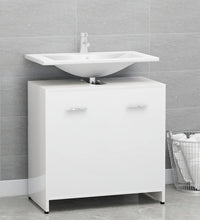 Badezimmerschrank Hochglanz-Weiß 60x33x61 cm Holzwerkstoff