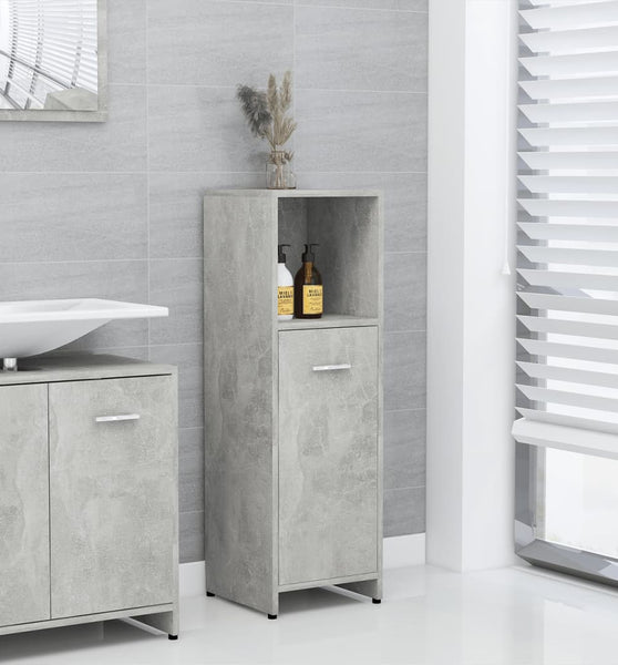Badezimmerschrank Betongrau 30x30x95 cm Holzwerkstoff
