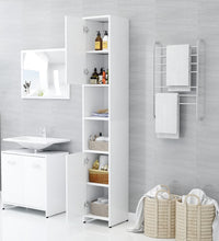 Badezimmerschrank Weiß 30x30x183,5 cm Holzwerkstoff