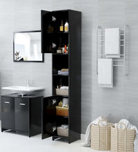 Badezimmerschrank Schwarz 30x30x183,5 cm Holzwerkstoff
