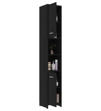 Badezimmerschrank Schwarz 30x30x183,5 cm Holzwerkstoff