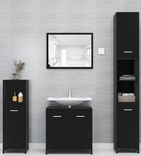 Badezimmerschrank Schwarz 30x30x183,5 cm Holzwerkstoff