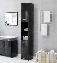 Badezimmerschrank Schwarz 30x30x183,5 cm Holzwerkstoff