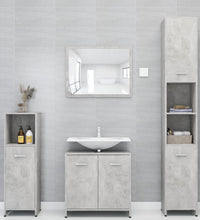 Badezimmerschrank Betongrau 30x30x183,5 cm Holzwerkstoff