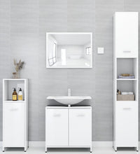 Badezimmerschrank Hochglanz-Weiß 30x30x183,5 cm Holzwerkstoff