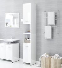Badezimmerschrank Hochglanz-Weiß 30x30x183,5 cm Holzwerkstoff