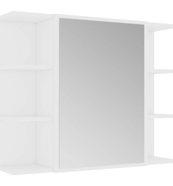 Bad-Spiegelschrank Weiß 80x20,5x64 cm Holzwerkstoff