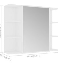 Bad-Spiegelschrank Weiß 80x20,5x64 cm Holzwerkstoff
