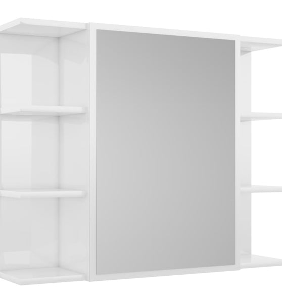 Bad-Spiegelschrank Hochglanz-Weiß 80x20,5x64 cm Holzwerkstoff