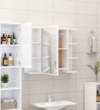 Bad-Spiegelschrank Hochglanz-Weiß 80x20,5x64 cm Holzwerkstoff